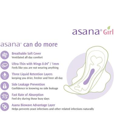 Asana Organic Teen Pads - Teen Combo (48 Pads Pack of 3) | Mini, Mini Long, Women Regular with Wings and Liner - Buy Online on GoSupps.com
