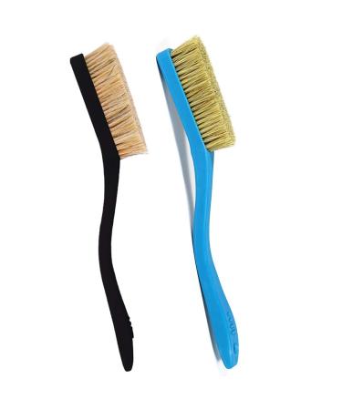TWO STONES Climbing & Bouldering Brush with Natural Firm Boar's Hair Bristles and Durable Handle, Climbing Chalk Brush Designed for Ultimate Performance on Climbing Wall Indoor or Outdoor Black&Deep Blue