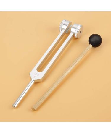 128HZ Tuning Fork with Fixed Weights & Chakra Hammer for Sound Massage | Aluminium Alloy Diagnostic Ear Sensorial Tuning Fork - Silver - Buy Online on GoSupps.com