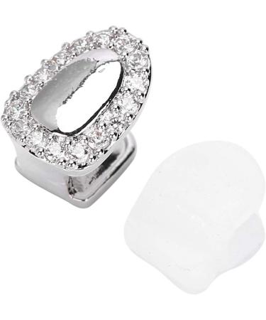Teeth Jewelry Tooth Gems Teeth Grills Single Tooth Bling Teeth Accessory Decoration for Halloween Party Hip Hop Show (Single portal diamond silver) - Buy Online on GoSupps.com