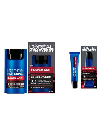 L'Or al Paris Men Expert Power Age Moisturizer (50 mL) + Revitalizing Eye Care (15 mL) Vita Lift Hydrating Face Cream - 50 mL Face Wash + Revitalizing Eye Care