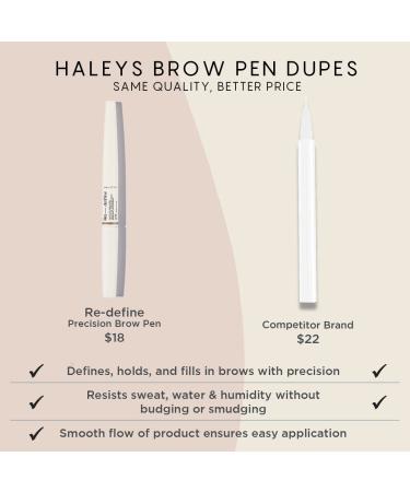 Haley's Re-define Precision Brow Pen in Medium Brown - 2-in-1 Liquid Brow Pencil for Long-lasting Definition and Hold | Water and Sweat Resistant | Highly Pigmented Matte Finish | Cruelty-Free - Buy Online on GoSupps.com