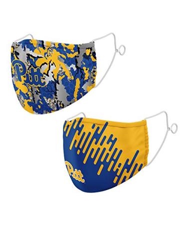Top of the World NCAA Pittsburgh Panthers Unisex Team Color Digital Print Face Mask 2-Pack, Pittsburgh Panthers Multi, One Size (MTW_310&320)
