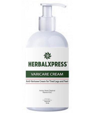 Herbalxpress Varicare Varicose Veins Cream 16 oz - for Tired Legs and Feet