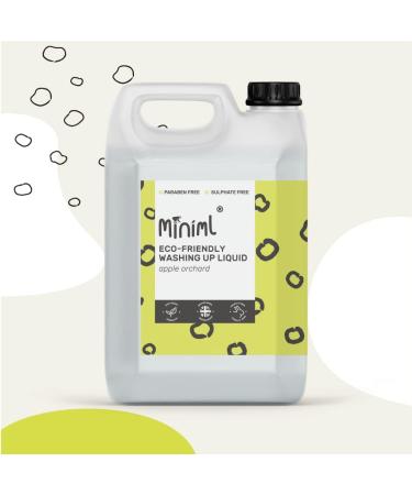 Miniml Eco Washing Up Liquid 5L Refill - Apple Orchard Scented | Plant Based, Vegan, Cruelty Free, Non Bio | Natural Cleaning Product - 500 Washes - Buy Online on GoSupps.com
