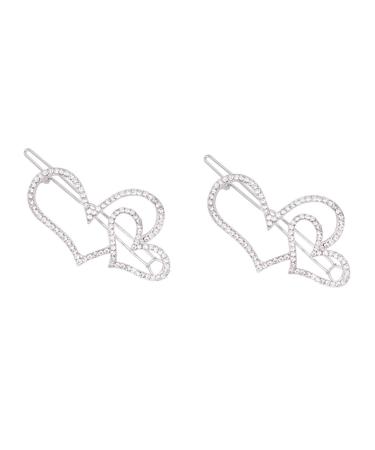 FRCOLOR Alloy Hair Clips Rhinestone Alligator Clip Crystal Handmade Bridal Clip Alloy BB Hairgrip Shinny Crystal Alligator bow Accessories Korean bride Hollow Hairpin