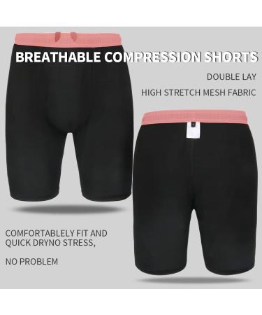 TENJOY Men's 2 in 1 Running Shorts - Quick Dry Gym Athletic Workout Shorts in Light Pink - Medium Size - Buy Online on GoSupps.com
