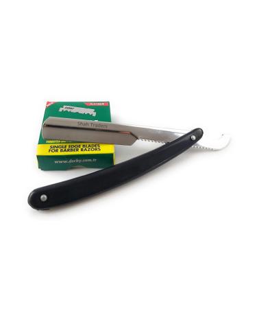 Razor Men Ustura Shavette Razor Set with 100 Derby Blades - Premium Straight Razor for Men | International Shipping Available - Buy Online on GoSupps.com