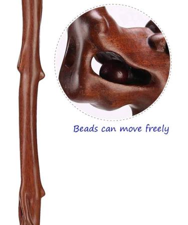 Wooden Walking Stick for Man Movable Beads Hand Carved with Dragon S Head Shape Handle Interesting - Buy Online on GoSupps.com