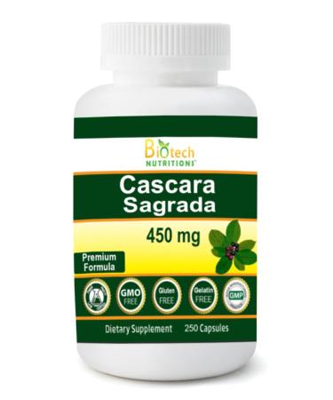 Biotech Nutritions Cascara Sagrada 450 mg 250 Veg Capsules