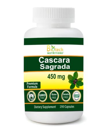 Biotech Nutritions Cascara Sagrada 450 mg 250 Veg Capsules - Buy Online on GoSupps.com