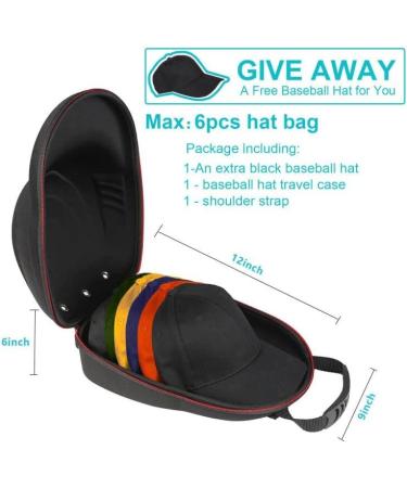 Glamgen Hard Hat Case with Adjustable Shoulder Strap - Hat Carrier Travel Case with 6 Baseball Caps for Women and Men - Buy Online on GoSupps.com