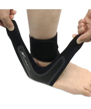 Ankle Brace Breathable Adjustable Compression Neoprene Ankle Support Elastic Sprain Foot Sleeve for Plantar Fasciitis Running Basketball (Left Large)