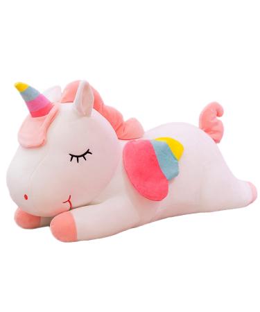 Kekeso Stuffed Unicorn Animal Plush Toys Soft Cuddle Pillow Doll Cartoon Unicorn Plush Gifts for Boys Girls (White 45cm/17.71inch) 45cm/17.71inch White