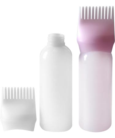 FYJLXF 2Pcs Root Comb Applicator Bottle 6 Ounce Hair Dye Applicator Brush Transparent Applicator Bottle with Graduated scale Hair Coloring Dye and scalp treament essential (Pink) - Buy Online on GoSupps.com