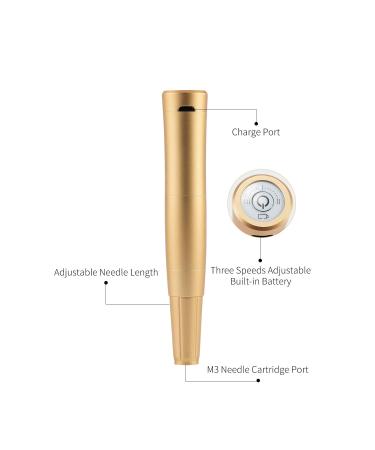 Arrow Wireless Permanent Makeup Tattoo Machine by Mellie Microblading - Gold Brow Machine for Powder Brows, Shading, and Microshading - Compatible with M3 & Intelli Needles - 1 Count - Buy Online on GoSupps.com