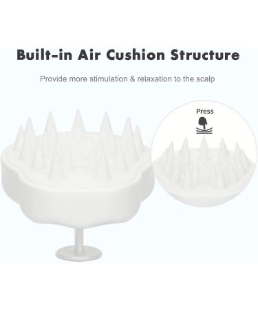 FREATECCH CHRECK Massage Brush - Wet & Dry Shampoo Hair Brush for Peeling Head Massage Silicone Ridge Care Stimulates Hair Growth Dandruff-Free Classic White - Buy Online on GoSupps.com