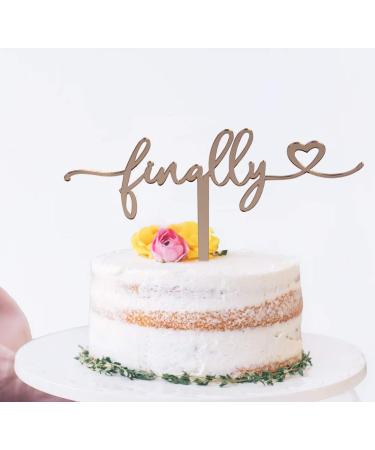 zxyxka Rose Gold Finally Cake Topper Wedding Anniversary Engagement Bridal Shower Cake Decoration - Buy Online on GoSupps.com
