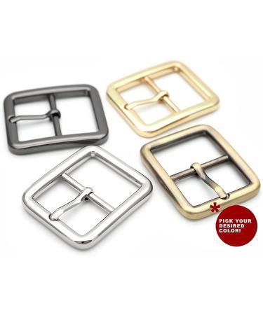 Square Center Bar Single Prong Belt Buckle Set (1in & 3/4in) - Gunmetal Finish - Buy Online on GoSupps.com