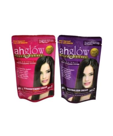 AHGLOW Hair Straightening and Rebonding System with Keratin - Extra Strength Formula for Smooth, Silky, Shiny Hair - 165g - Buy Online on GoSupps.com