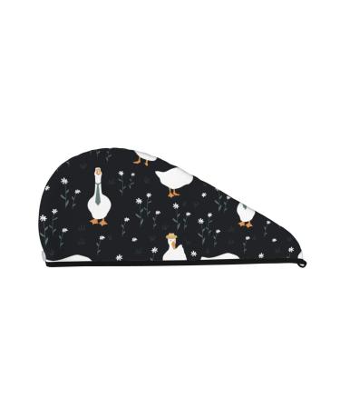 Fashionable Goose Microfiber Hair Towel Soft Super Absorbent Hair Towel Wrap for Women Coral Velvet Quick Dry Hair Cap for Long Curly and Thick Hair