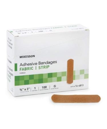 McKesson Medi Pak Performance Bandage Fabric Strip 3/4'X3' Latex Free - Box of 100 - Model 16-4813