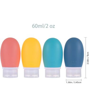 Silicone Travel Bottles 4 Pack 60ml Leak Proof Squeeze Refillable Portable Empty Travel Size Bottles Accessories Containers for Toiletries Shampoo Conditioner Lotion BPA Free and TSA Approved 60ml Yellow - Buy Online on GoSupps.com