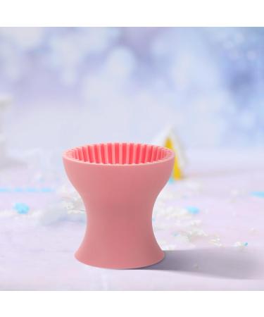 FOMIYES Silicone Makeup Brush Cleaner Cup - Portable Scrubber Bowl & Beauty Sponge Cleaning Tool in Pink - Buy Online on GoSupps.com