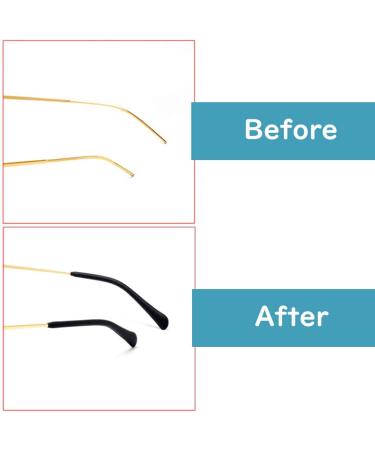 8 Pairs Anti-Slip Silicone Eyeglass End Tips for Thin Metal Legs - Black - Buy Online on GoSupps.com