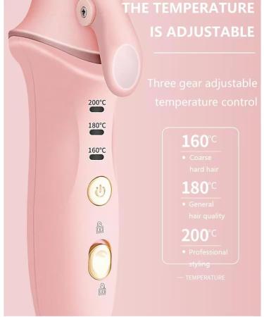 Buy Portable Cordless Curling Iron | USB Rechargeable 2-in-1 Hair Curler & Straightener | Mini Flat Iron for Short Hair - Pink - Buy Online on GoSupps.com