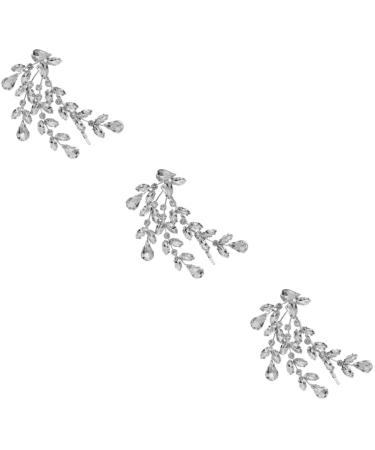 Beaupretty Hair Styling Accessories rhinestone hair clip bobby leaf hairpin sparkly hairgrip hairpin rhinestone hair barrette rhinestone bobby bride tool diamond zinc Diamonds Hair Clip