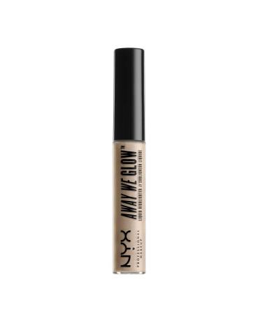 NYX Professional Makeup Away We Glow Liquid Highlighter  Crystal Glare  0.22 Fluid Ounce