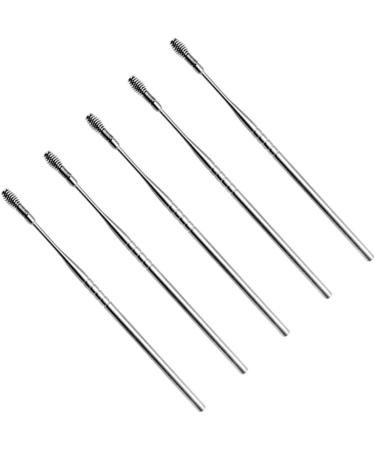 MARMERDO 5pcs Tweezer Kit - Ear Cleaning Tools Earwax Removal Kit with Rotation Spring - Silver Ear Pick Stick Scraper for Effective Cleaning - Buy Online on GoSupps.com