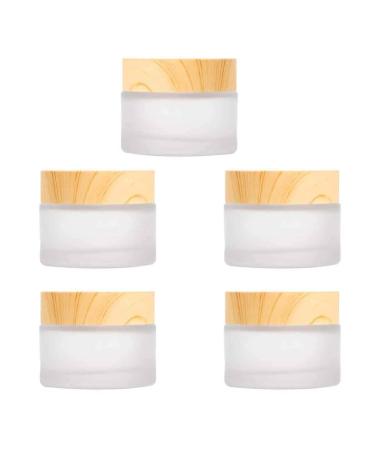 XLKJ 5 pieces cream jar cosmetic container travel small empty jar matt glass jar with lid for cosmetic jar