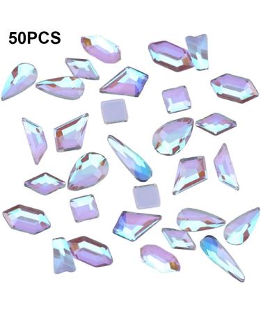 dijiusidy 50 Pieces Glass Crystal Set Eye-catching Personalized Nail Art Rhinestones DIY Handcraft Manicure Accessories for Card Making Purple - Buy Online on GoSupps.com