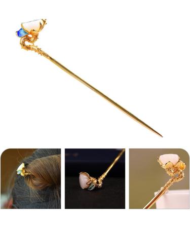 LALAFINA Hairpin Chinese Hair Sticks with Vintage Flower Hair Pin Womens Bridal Chinese Hair Accessories Vintage Hair Stick Hair Bun Pin Tiara Women's Jade Hair Clip Cloisonne - Buy Online on GoSupps.com