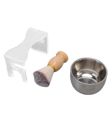 3 Piece Shaving Brush Set for Men - Acrylic Holder Bubble Cup & Nylon Bristles | Premium Grooming Kit - Buy Online on GoSupps.com