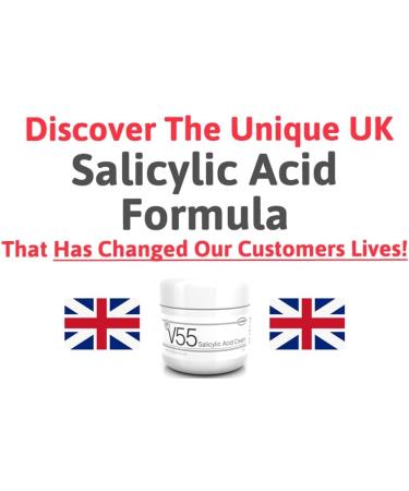 V55 Salicylic Acid Cream for Spots Blackheads Blemishes and Problem Skin Suitable and Safe for those Prone to Acne - Paraben and Cruelty Free - 50 grams - Buy Online on GoSupps.com