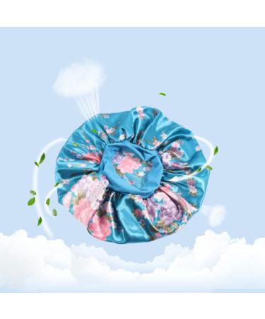 COOLCHI 3 Pack Satin Silk Bonnet Sleep Caps for Women - Blue, White, Purple | Elastic Band Night Sleeping Head Cover for Long Braids, Curly Natural Hair - Buy Online on GoSupps.com