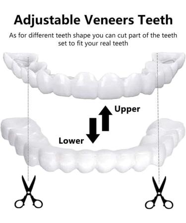 Brigtviee Instant Teeth Veneers 2 Pairs Clipin Veneers False Teeth for Upper and Lower Jaw Dentures Clickon Veneers for Men and Women Temporary Denture Veneers - Buy Online on GoSupps.com