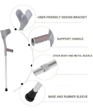 Forearm Crutches Adjustable Aluminum Forearm Assistance Crutch Light Walking aid Height Adjustable Lightweight Durable with Grips for Men Women and Teenagers Lightweig Prosperous - Buy Online on GoSupps.com