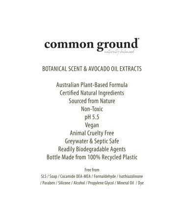 COMMON GROUND All Natural Body Wash - Organic Vegan Formula with Avocado Oil Extracts - 16.9 Fl Oz - Buy Online on GoSupps.com