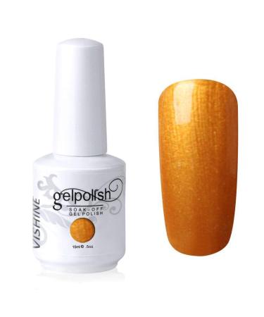 Vishine Nail Salon UV Manicure Polish Soak Off Gel Polish Nail Art Pearl Dark Orange(655) #655