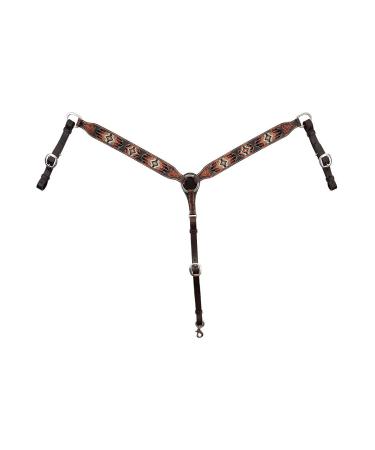 Circle Y Distressed Southwestern Beaded Breast Collar for Horse, Turq/BRWN/Wht, One Size - Buy Online on GoSupps.com