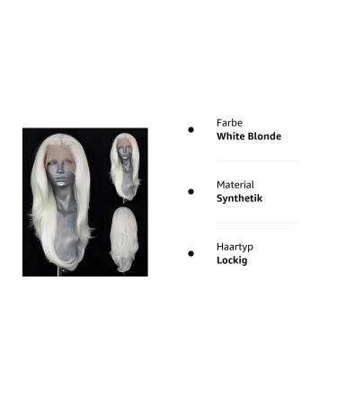 VEBONNY White Blonde Lace Front Wig - Glue Free 22 Inch Synthetic Wig #008 for Effortless Style - Buy Online on GoSupps.com
