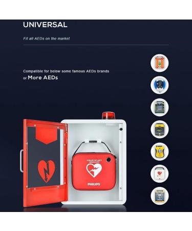 Qianmei Wall-Mounted AED Defibrillator Storage Cabinet with Alarm | First Aid Cabinet for Home Office & Hospital - Shop Securely Worldwide - Buy Online on GoSupps.com