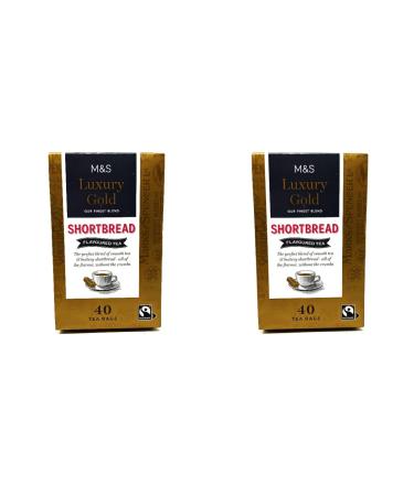 M&S Luxury Gold Shortbread Biscuit 40 Teabags 116g - 2 Pack in a Premier Life Store Box - Buy Online on GoSupps.com