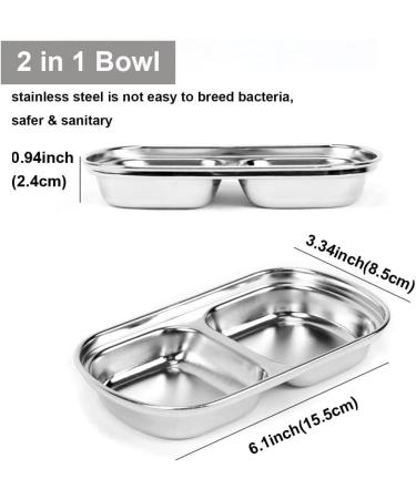 HanryDong Small Animal Stainless Steel Bowl 4 in 1 Hamster Feeder for Water and Food Cage Pet Small Dish for Rabbit/Guinea Pig/Hedgehog/Mice/Chinchilla/Kitten (4 in 1 bowl) - Buy Online on GoSupps.com