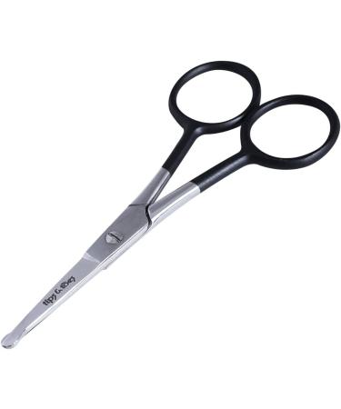 Nose Hair Scissors with Rounded Tip - Perfect for Trimming Facial, Ear, and Eyebrow Hair | Black - Buy Online on GoSupps.com