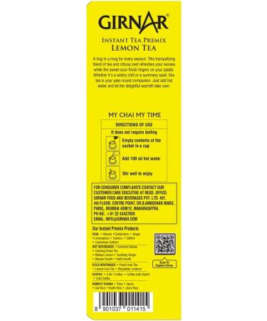 Girnar premix th au citron instantan (10 sachets) - Buy Online on GoSupps.com